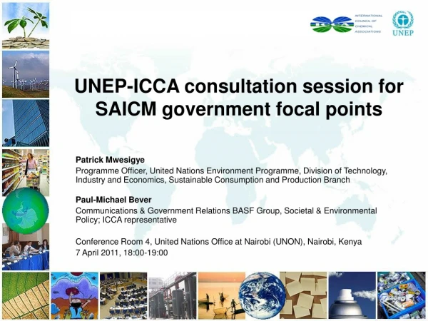 UNEP-ICCA consultation session for SAICM government focal points