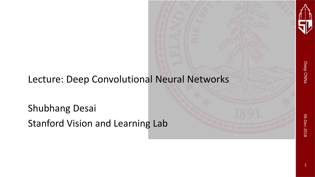 lecture deep convolutional neural networks