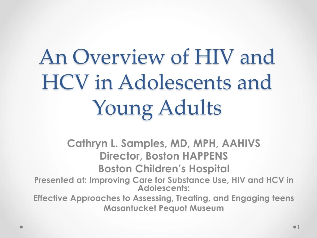 an overview of hiv and hcv in adolescents and young adults