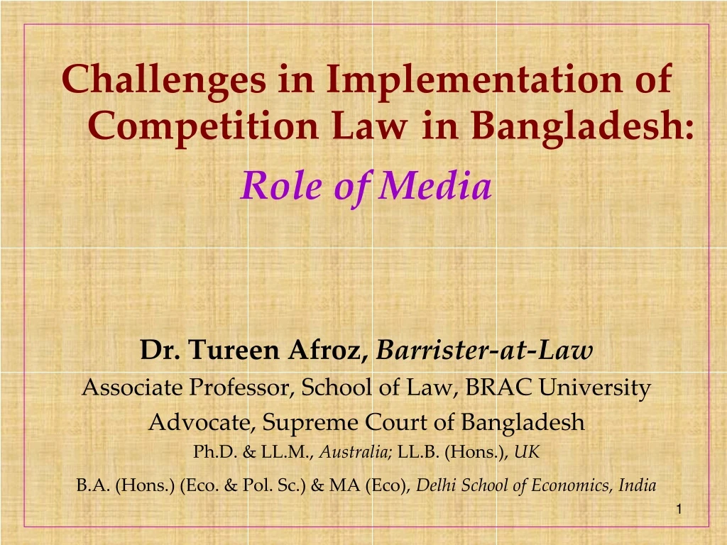 challenges in implementation of competition