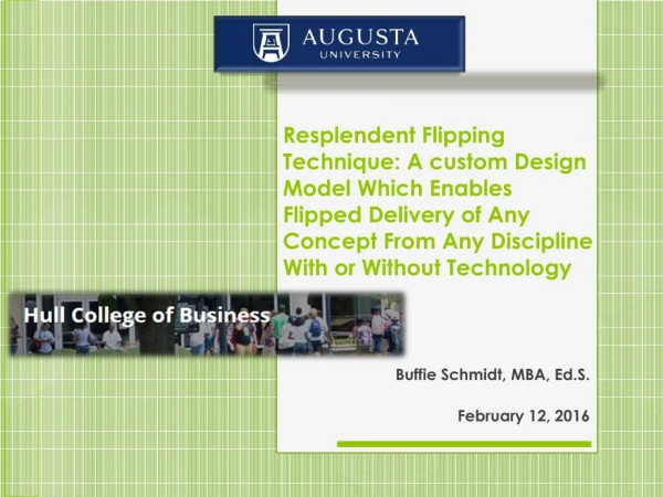 Buffie Schmidt, MBA, Ed.S . February 12, 2016