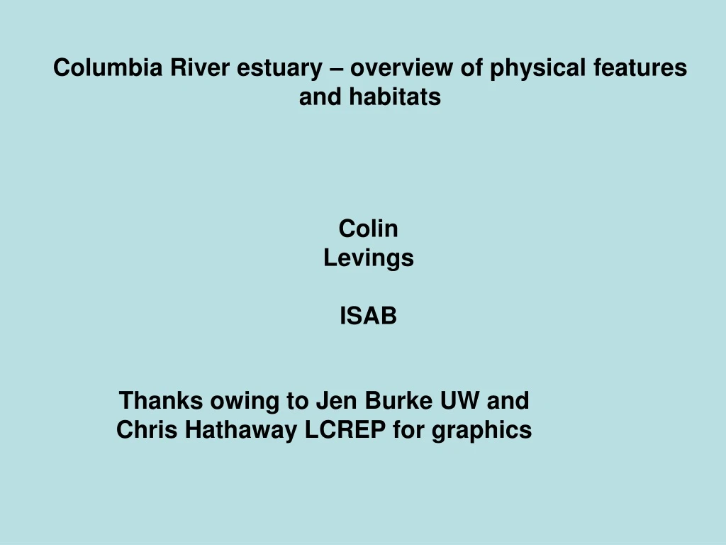 columbia river estuary overview of physical