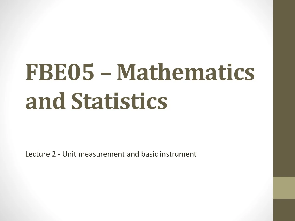 fbe05 mathematics and statistics