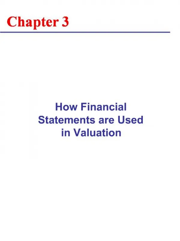 How Financial Statements are Used in Valuation