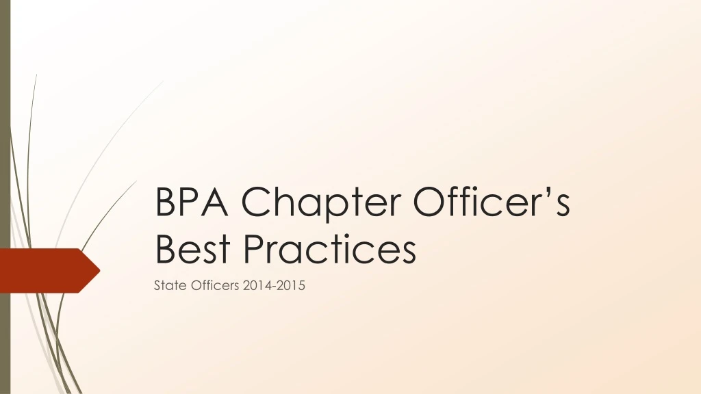 bpa chapter officer s best practices