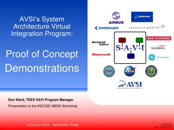 AVSI’s System Architecture Virtual Integration Program: Proof of Concept Demonstrations