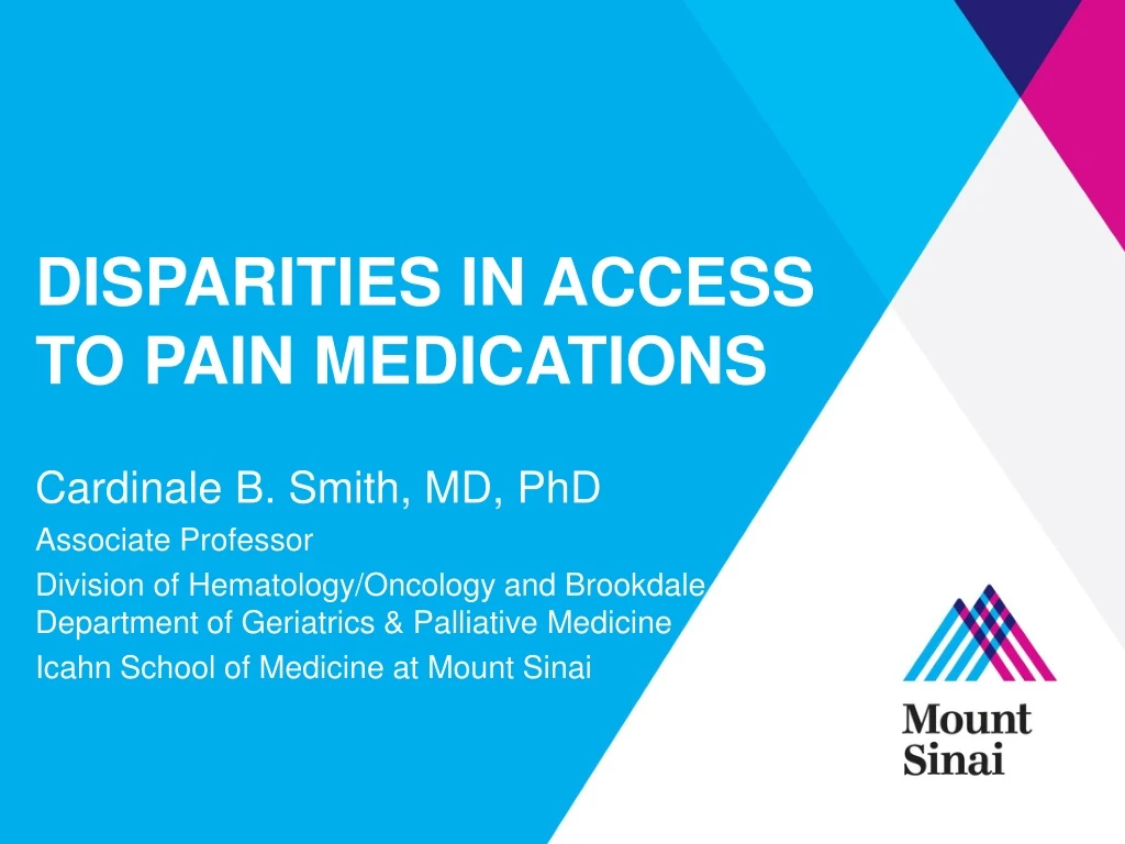 disparities in access to pain medications