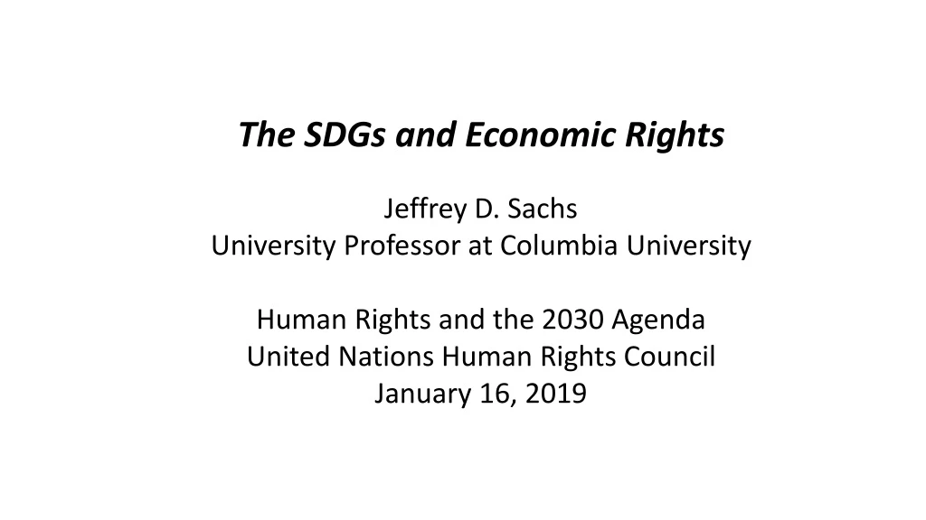 the sdgs and economic rights jeffrey d sachs