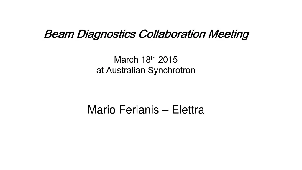 beam diagnostics collaboration meeting march