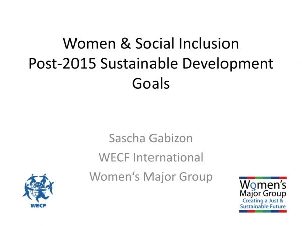 Women &amp; Social Inclusion Post-2015 Sustainable Development Goals