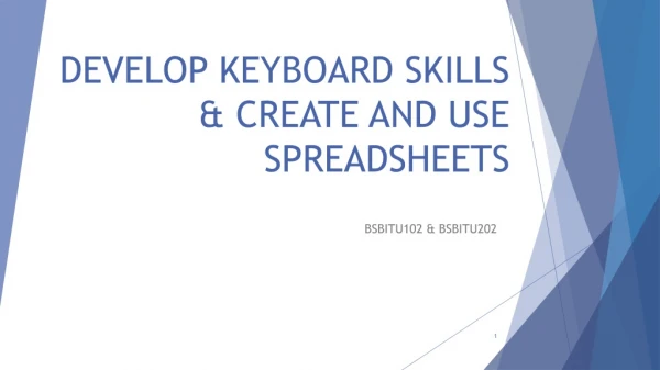 DEVELOP KEYBOARD SKILLS &amp; CREATE AND USE SPREADSHEETS