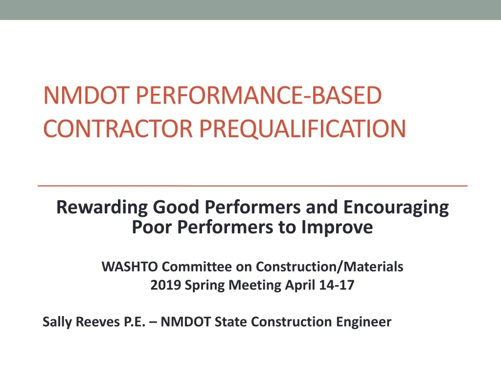nmdot performance based contractor prequalification