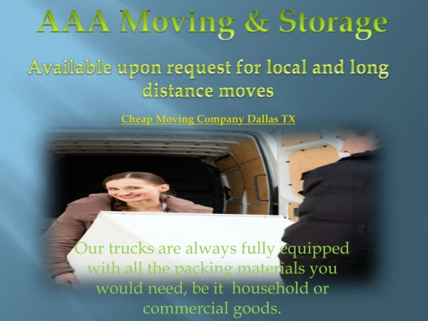 Cheap Moving Company Dallas TX