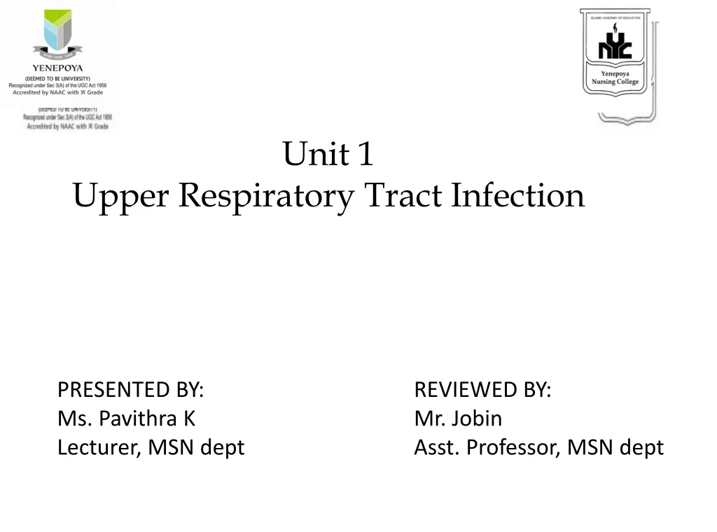 unit 1 upper respiratory tract infection