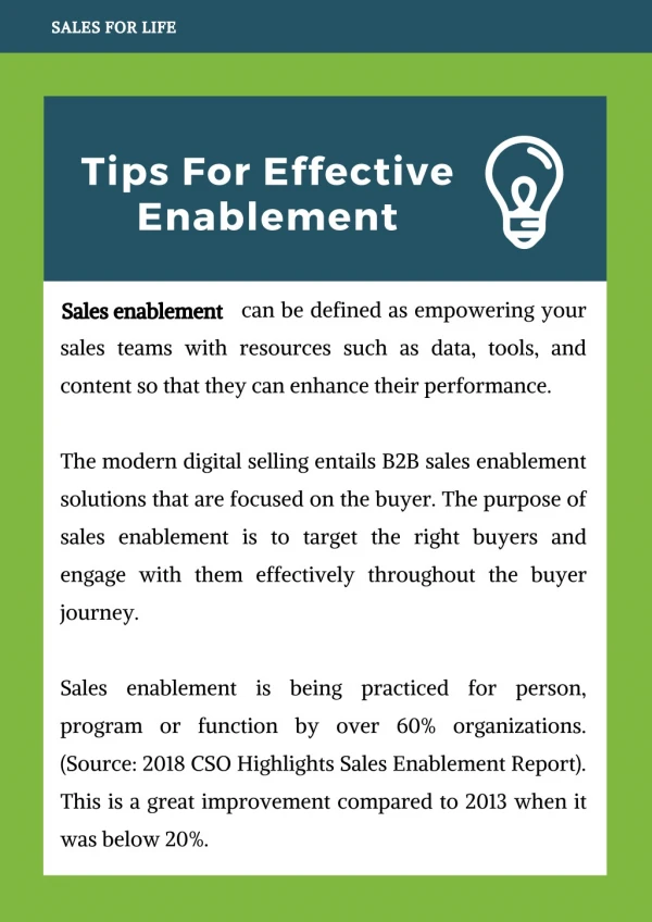Tips For Effective Enablement