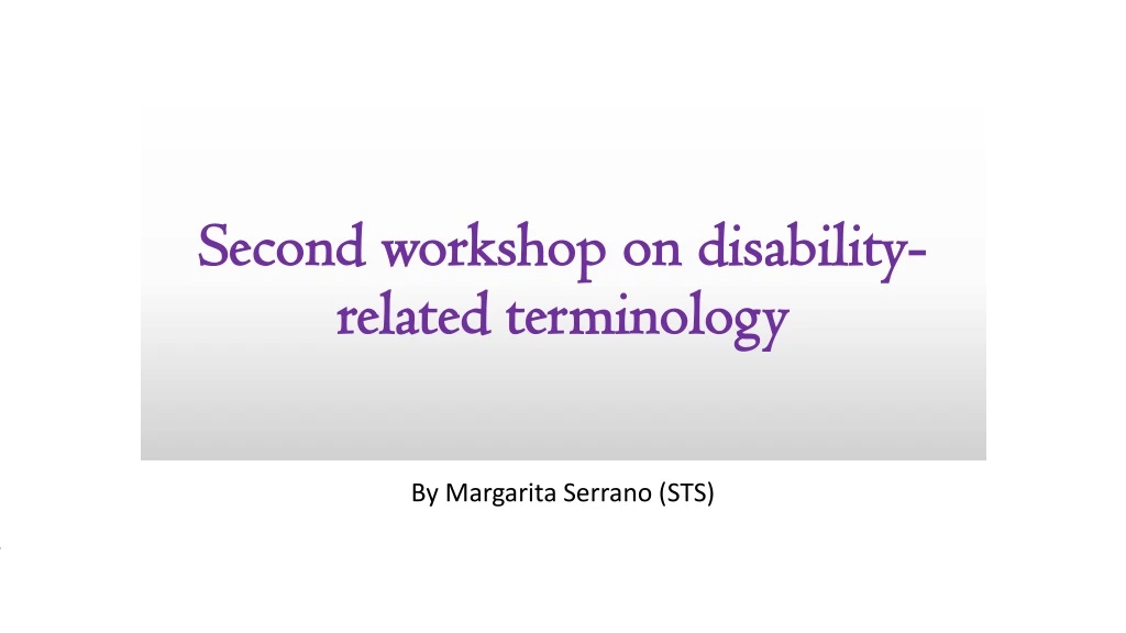 second workshop on disability related terminology