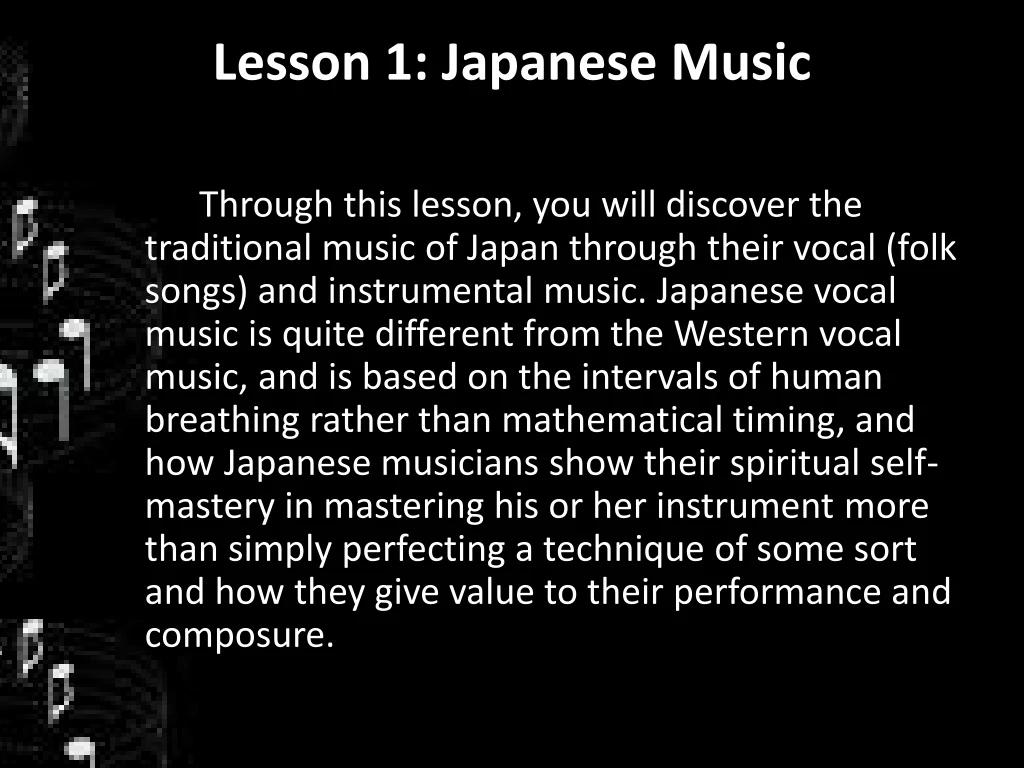 lesson 1 japanese music
