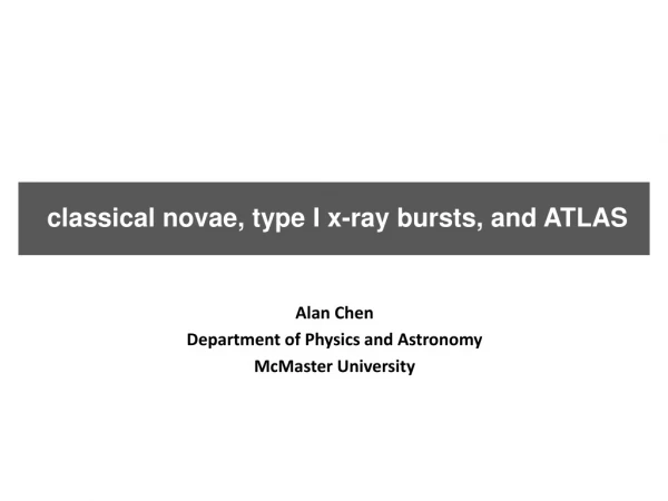 classical novae, type I x-ray bursts, and ATLAS
