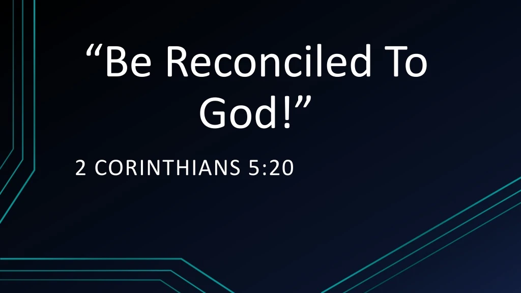 be reconciled to god
