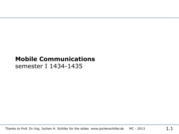 Mobile Communications semester I 1434-1435