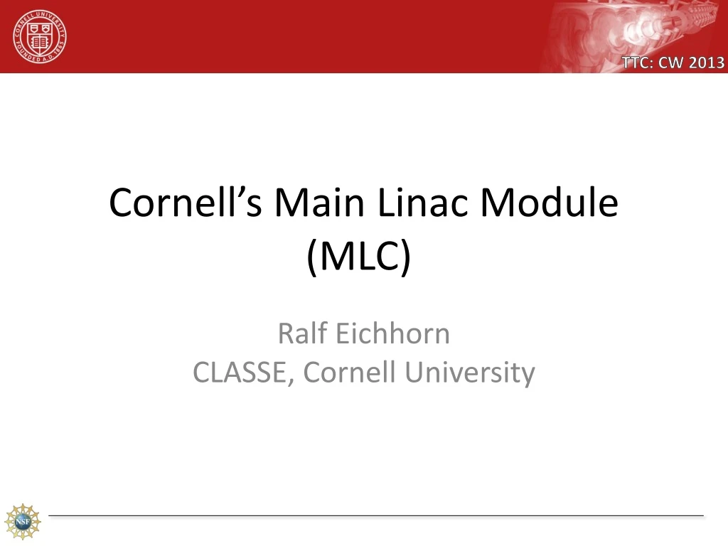 cornell s main linac module mlc