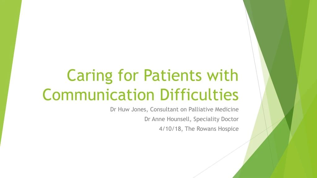 caring for patients with communication difficulties