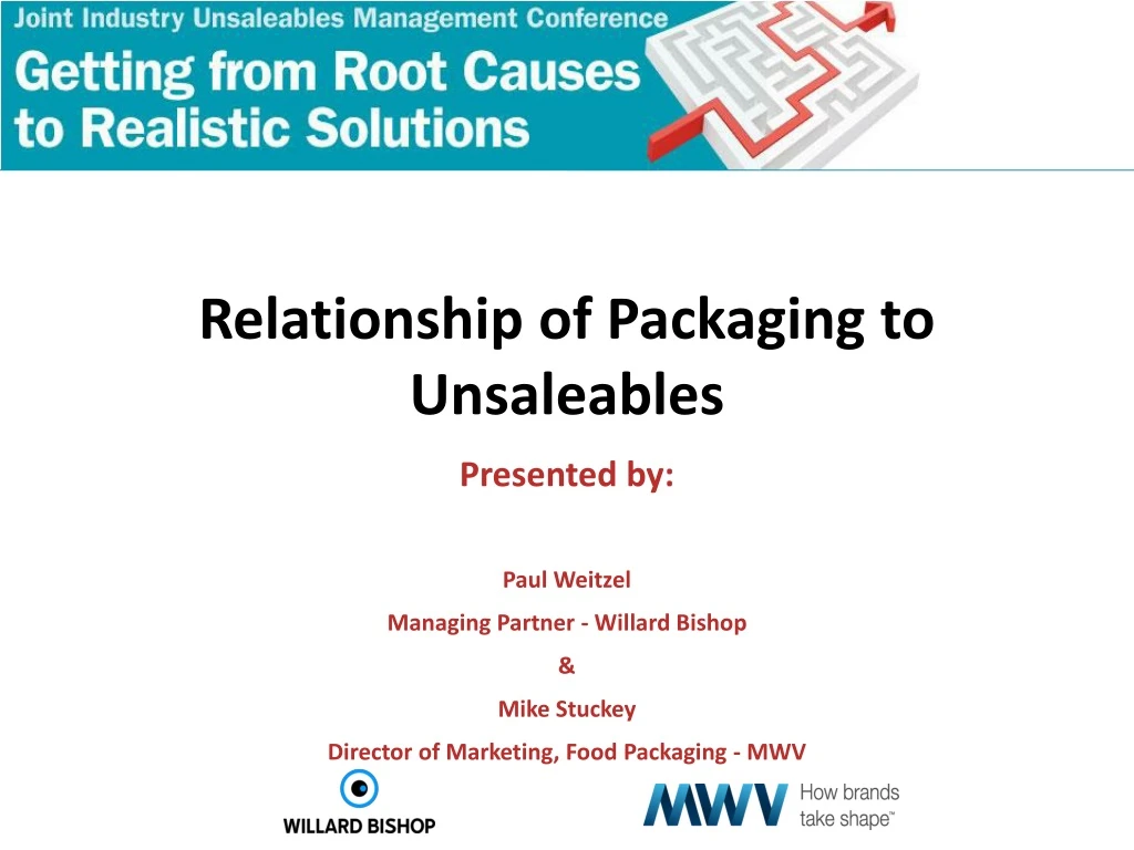 relationship of packaging to unsaleables