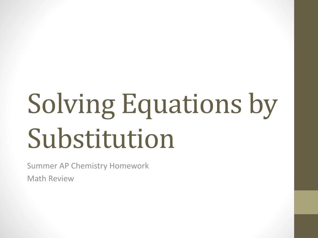 solving equations by substitution