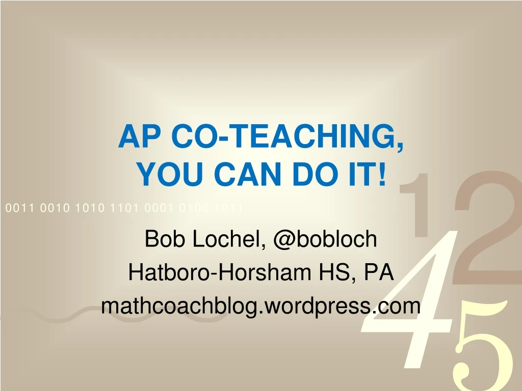 ap co teaching you can do it