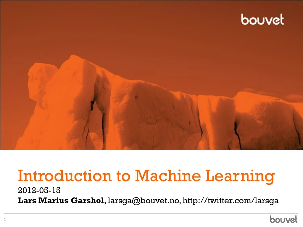 introduction to machine learning