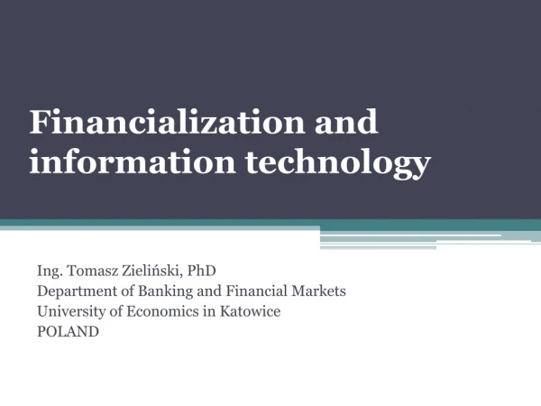Financialization and information technology