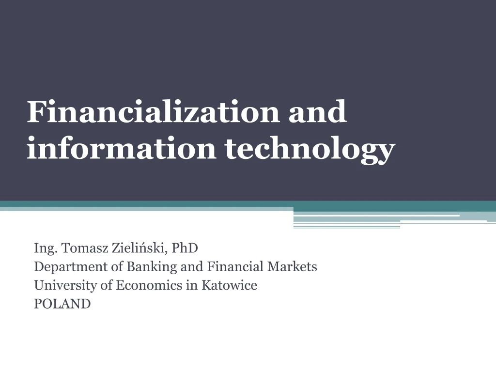 financialization and information technology