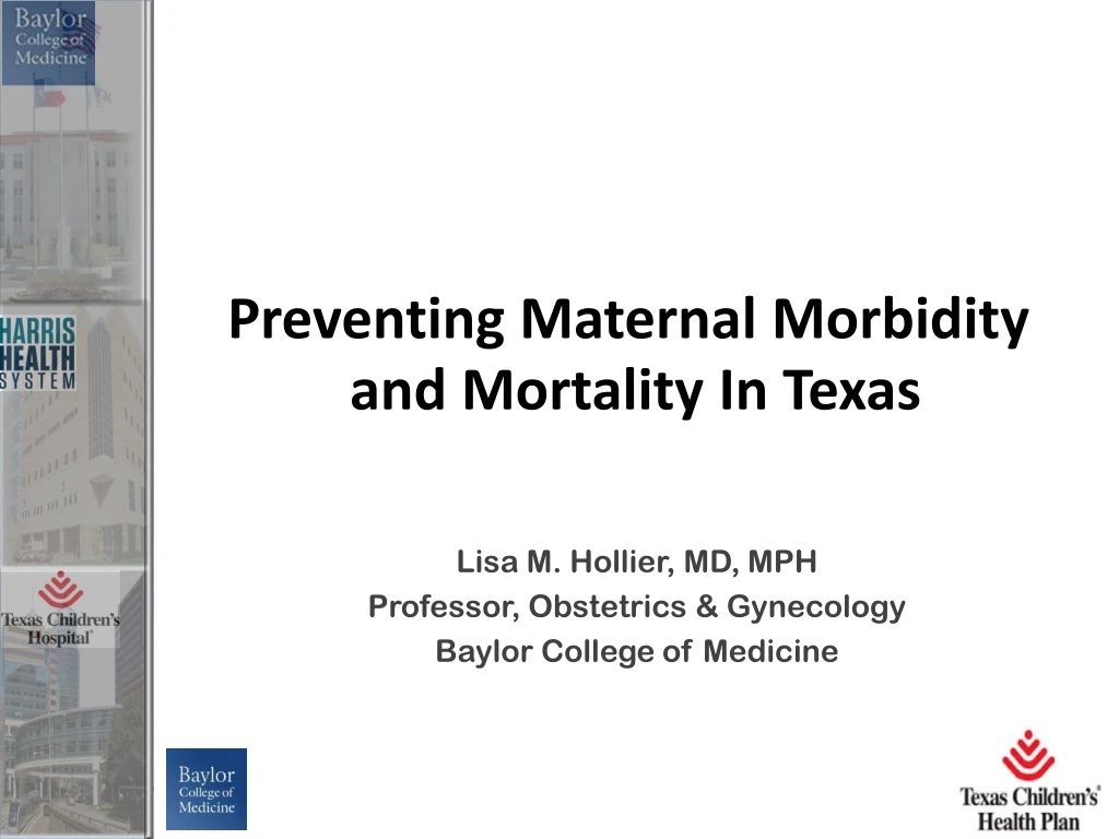 preventing maternal morbidity and mortality
