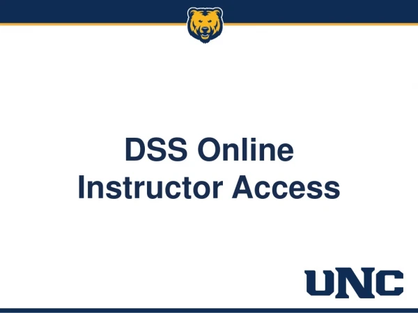 DSS Online Instructor Access