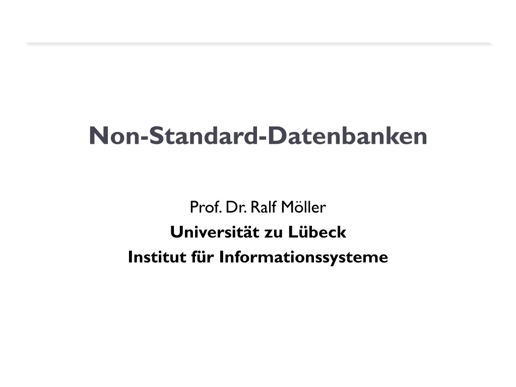 non standard datenbanken