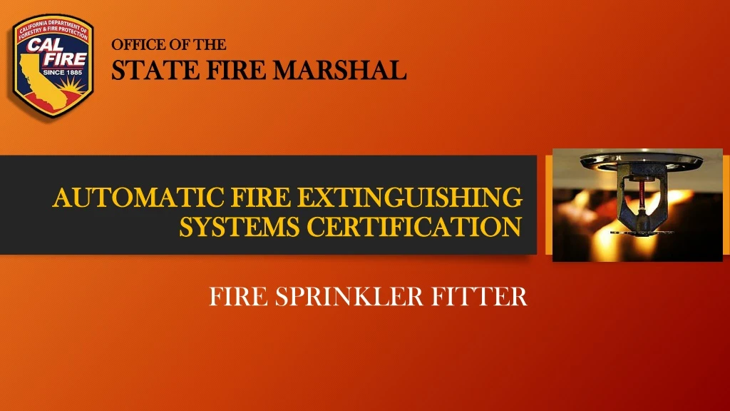 automatic fire extinguishing systems certification