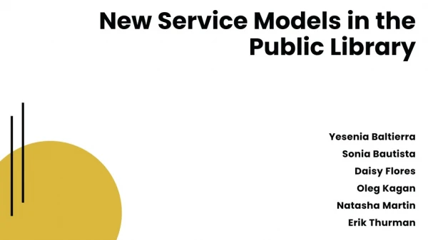 New Service Models in the Public Library