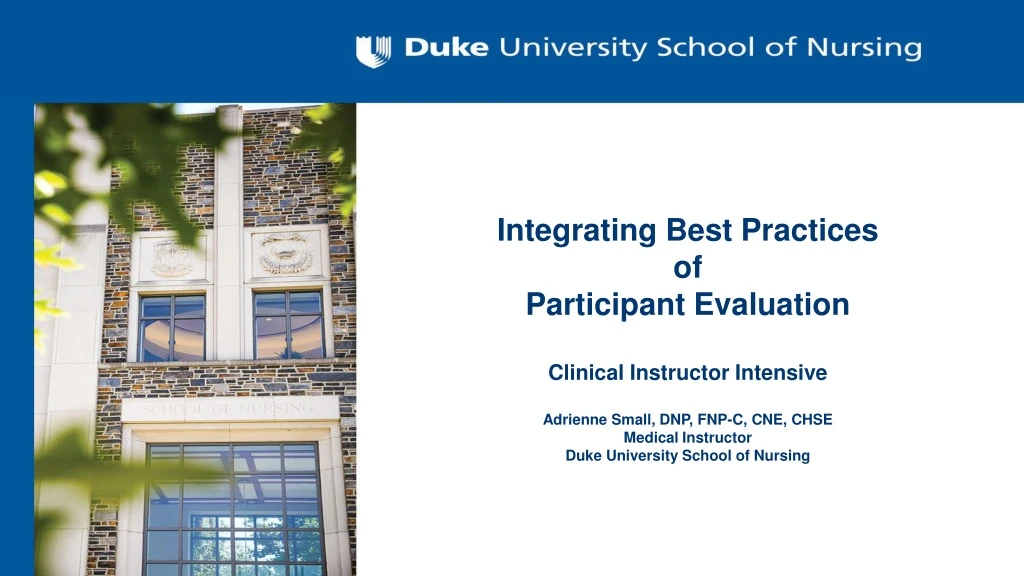 integrating best practices of participant