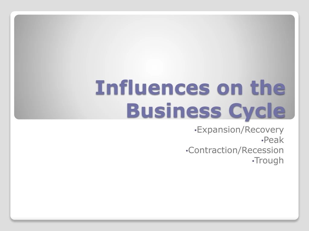 influences on the business cycle