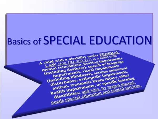 Basics of SPECIAL EDUCATION