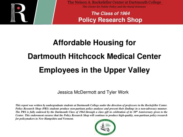 Affordable Housing for Dartmouth Hitchcock Medical Center Employees in the Upper Valley