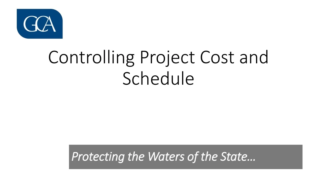 controlling project cost and schedule