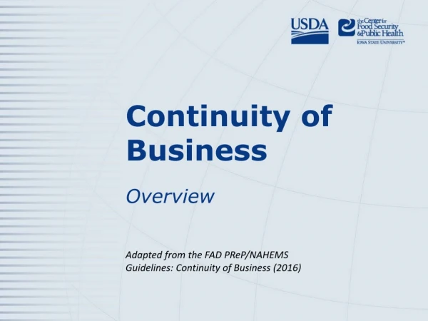 Continuity of Business