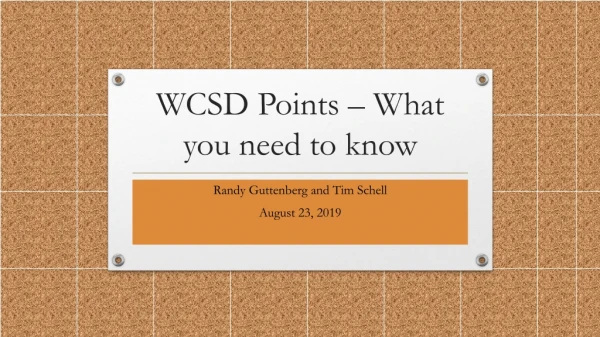 WCSD Points – What you need to know