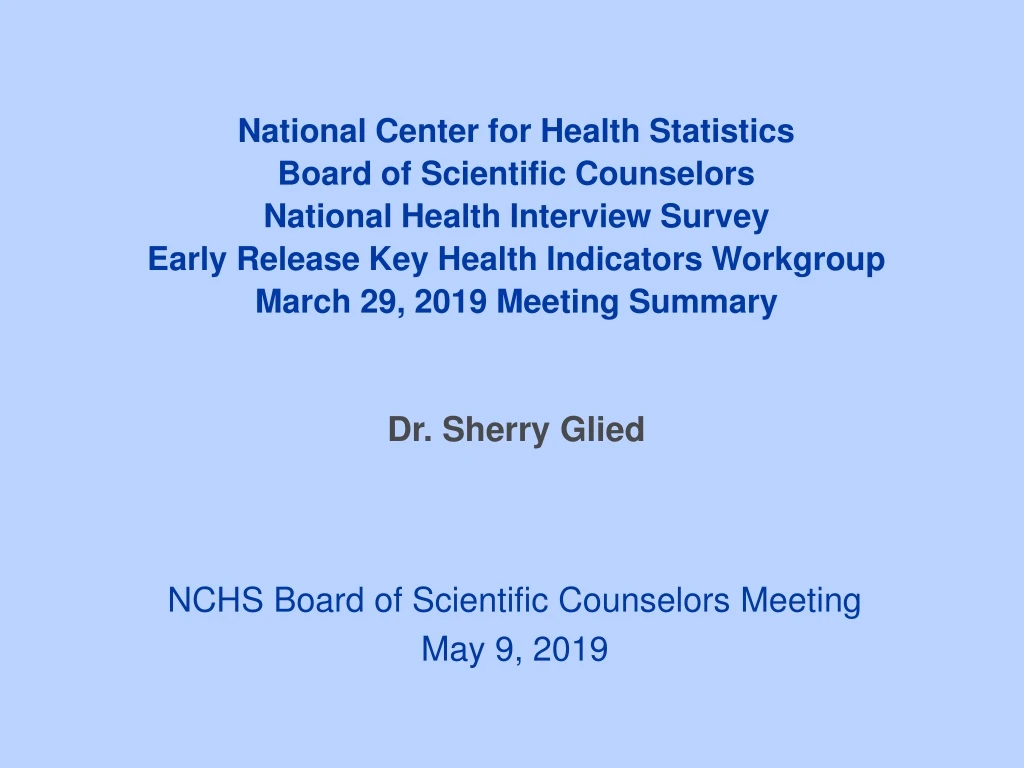national center for health statistics board