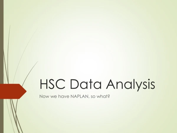 HSC Data Analysis