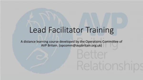Lead Facilitator Training