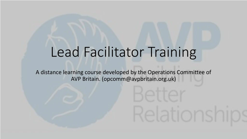 lead facilitator training