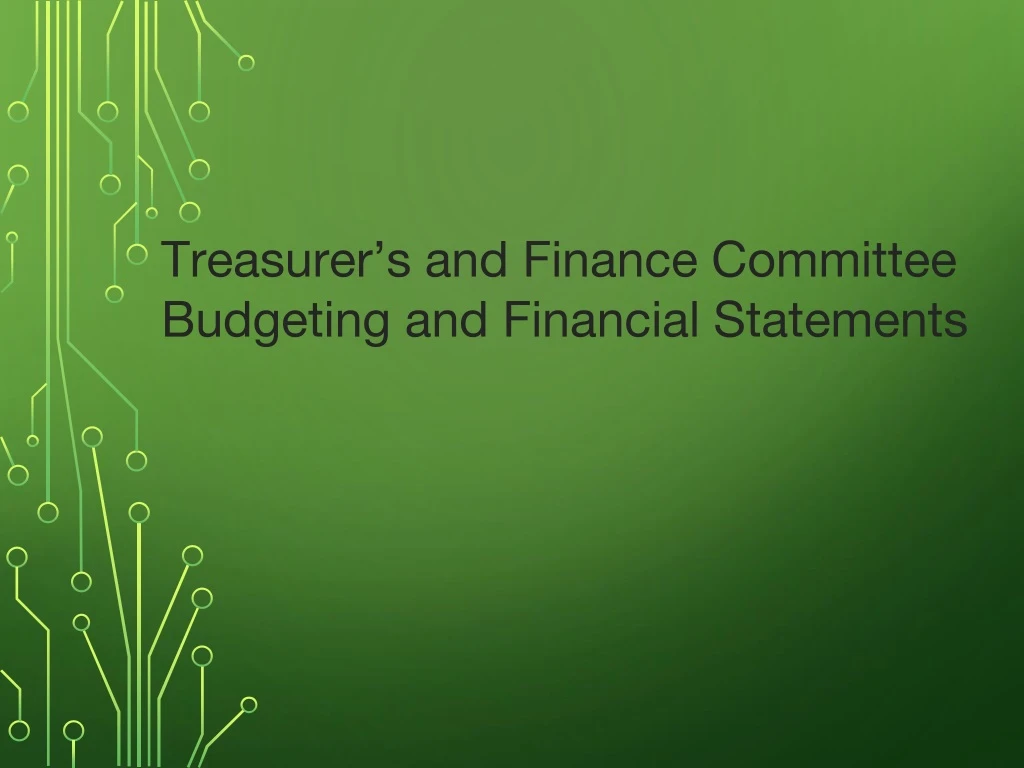 treasurer s and finance committee budgeting