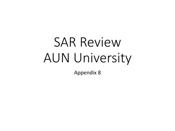 SAR Review AUN University